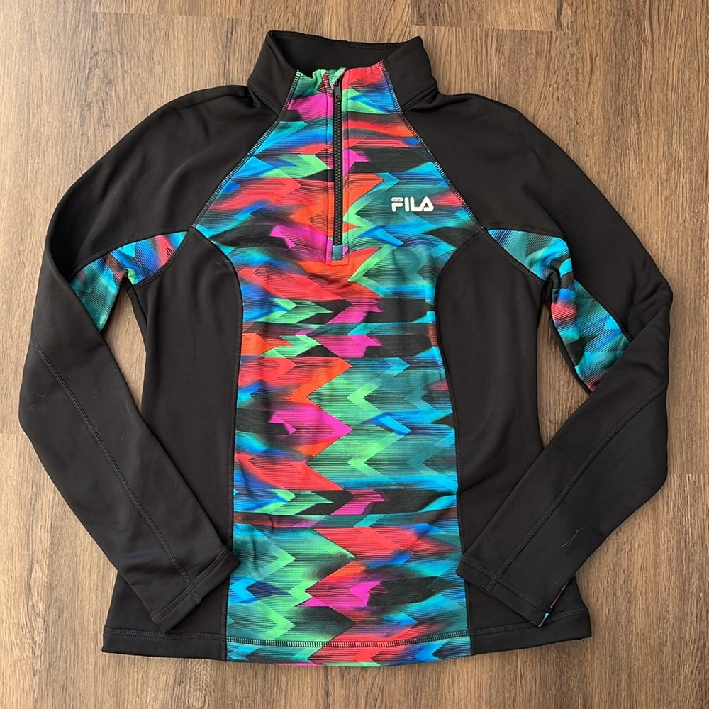 Fila Sport Quarter Zip Athletic Top Fleece Sweatshirt Women’s M